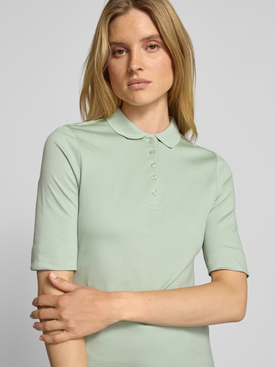 Christian Berg Woman Poloshirt mit kurzer Knopfleiste Lind 3