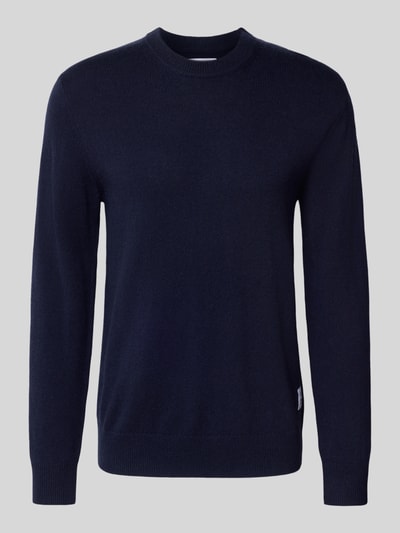 Matinique Gebreide pullover van lamswol met ronde hals Marineblauw - 2