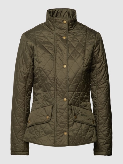 Barbour Steppjacke mit Druckknopfleiste Modell 'Cavalry' Oliv 2