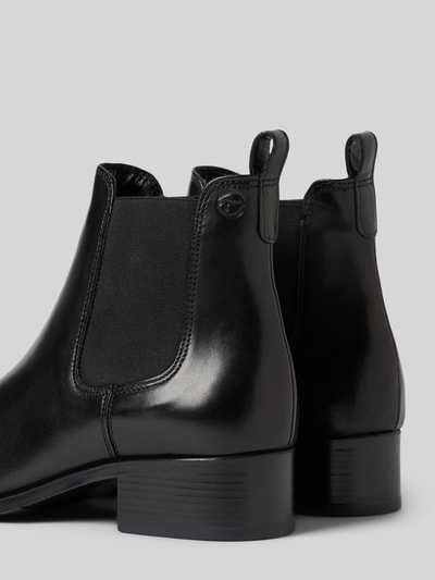 Tamaris Chelsea boots van leer met blokhak Zwart - 2