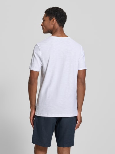 MCNEAL t-shirt z dekoltem w serek i zrolowanym brzegiem Biały 5