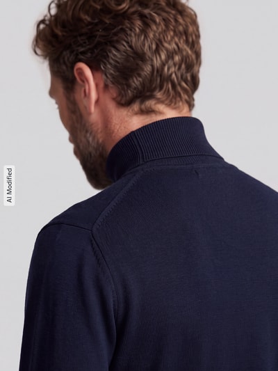 Jake*s Studio Men Regular Fit Rollkragenpullover aus reiner Wolle Marine 3