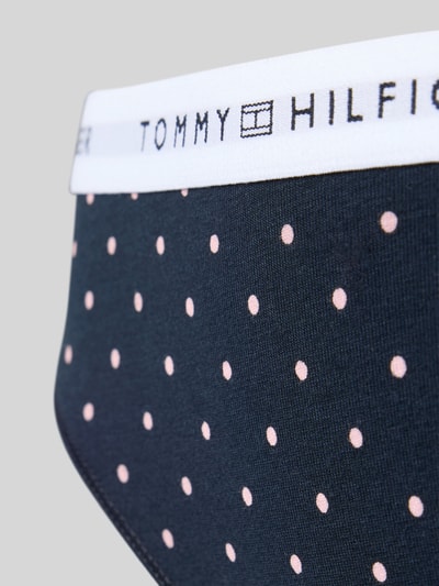 Produktfoto, Stringi aus Baumwoll-Mix von Tommy Hilfiger, wzór w grochy na całej powierzchni, pas z logo, elastyczny, mieszanka bawełny