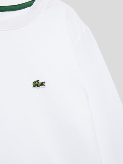 Lacoste Longsleeve mit Logo-Stitching Weiss 2