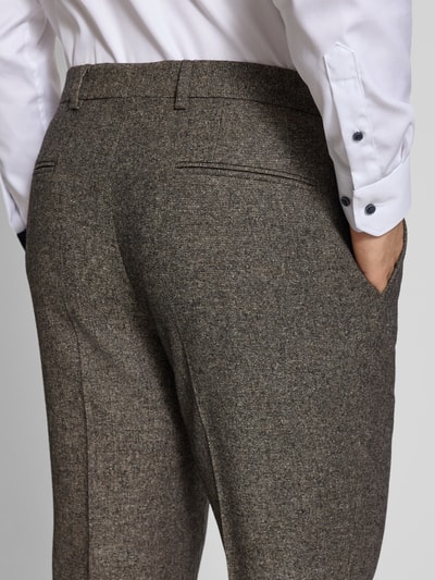 BOSS Regular Fit Anzughose aus Woll-Mix mit Seide Modell 'LEON' Mittelbraun 3
