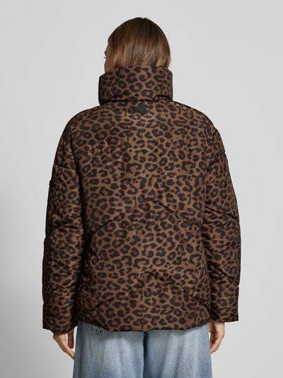 GUESS Gewatteerd jack met opstaande kraag, model 'MARTINA' Donkerbruin - 5