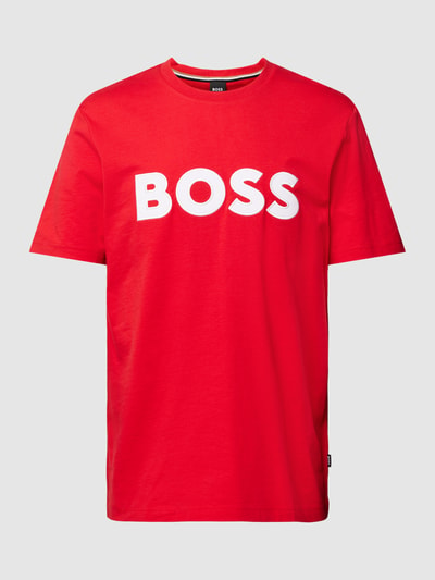 BOSS T-Shirt mit Label-Stitching-Applikation Modell 'Tiburt' Rot 2