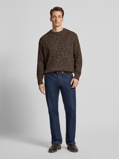 SELECTED HOMME Relaxed fit pullover van puur katoen, model 'TILUM' Donkerbruin - 1