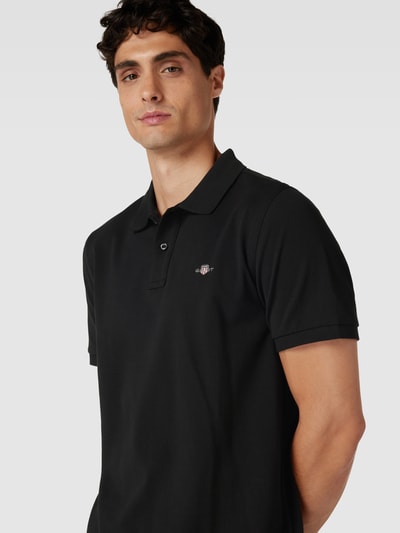 Gant Poloshirt mit Label-Stitching Modell 'SHIELD' Black 3