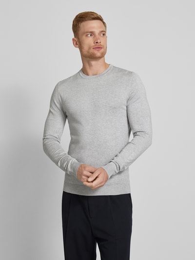 MCNEAL Pullover in Strick-Optik Hellgrau Melange 4