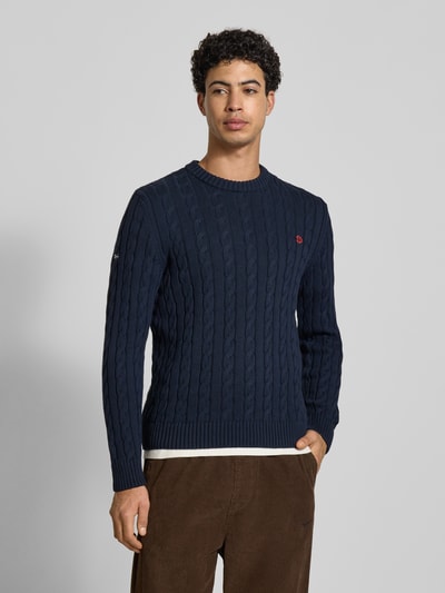 Superdry Slim Fit Pullover in Strick-Optik Marine 4