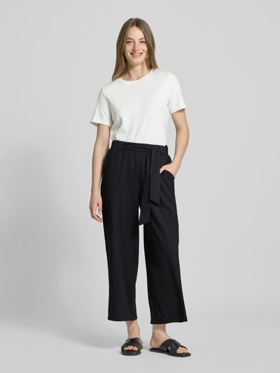 Tom Tailor Denim Kuloty z wysokim stanem i wiązanym paskiem Czarny 1