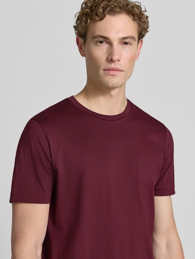 Christian Berg Men t-shirt z bawełny z okrągłym dekoltem Bordowy 3