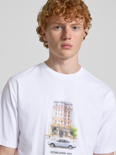 REVIEW T-Shirt mit Label-Print Weiss 3