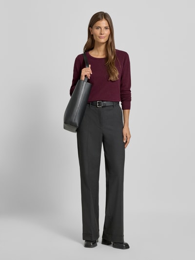 Vero Moda Regular Fit Strickpullover aus reiner Baumwolle Modell 'CARE' Bordeaux 1