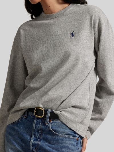 Polo Ralph Lauren Relaxed Fit Langarmshirts aus reiner Baumwolle Mittelgrau Melange 3