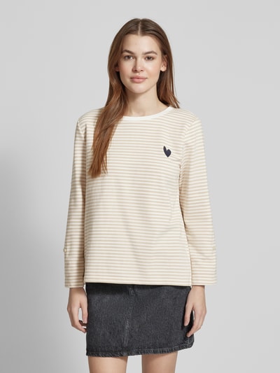 Tom Tailor Comfort fit sweatshirt met all-over motief Beige - 4