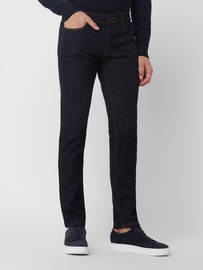 Hiltl Slim fit jeans met kasjmier, model 'Tecade' Donkerblauw - 4