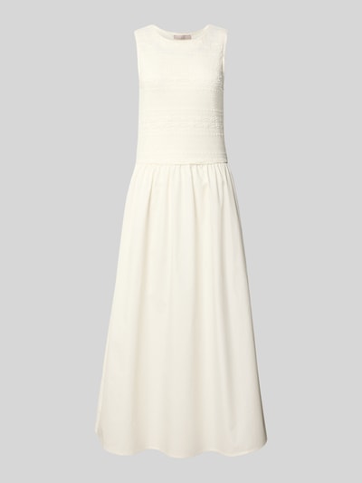 Produktfoto, Maxikleid mit Spitze und Rundhalsausschnitt von Christian Berg Woman Selection in Creme, A-Linie, Material-Mix mit Stretch-Anteil