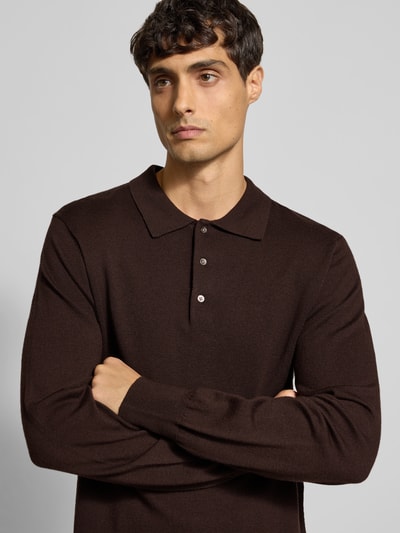 Officine Générale Pullover mit Polokragen Dunkelbraun 3