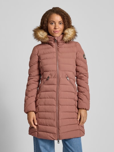 Superdry Płaszcz pikowany o kroju regular fit z obszyciem ze sztucznego futra model ‘Fuji’ Jasnobrązowy 4