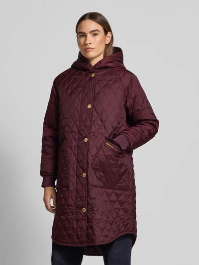 Barbour Relaxed Fit Steppmantel mit Cordbesatz Modell 'HILARY' Bordeaux 4