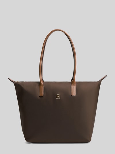 Tommy Hilfiger shopper van nylon met garnering van echt leer Donkerbruin - 1