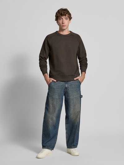 Marc O'Polo Denim Relaxed Fit Sweatshirt aus reiner Baumwolle Dunkelbraun 1