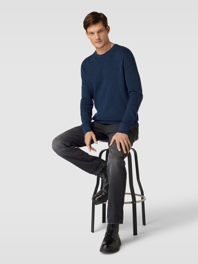 Esprit Collection Sweter z dzianiny z prążkowanymi wykończeniami Granatowy 1