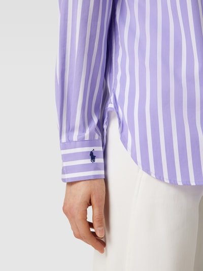 Polo Ralph Lauren Bluse mit Streifenmuster und Logo-Stitching Lila 3