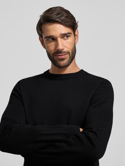 MCNEAL Strickpullover aus Baumwoll-Kaschmir-Mix mit Rundhalsausschnitt Black 3