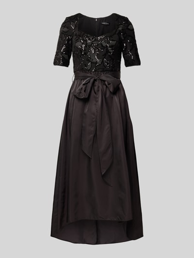 Adrianna Papell Abendkleid mit Pailletten und Bindegürtel Black 2