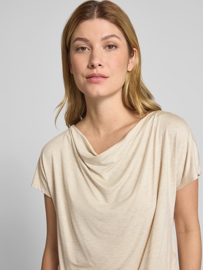 OPUS T-Shirt mit Wasserfall-Ausschnitt Modell 'Sasser' Beige 3