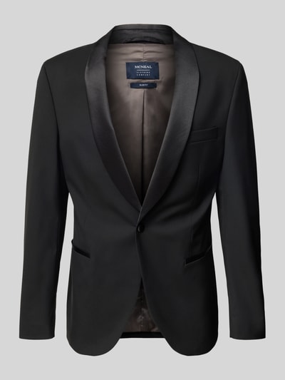 MCNEAL Slim fit 1-knoops colbert met reverskraag Zwart - 2