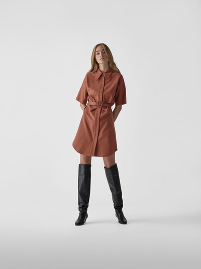 Victoria Victoria Beckham Hemdblusenkleid mit Taillengürtel Mittelbraun 1