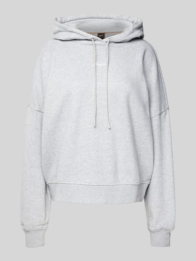 BOSS Orange Hoodie mit Label-Stitching Modell 'Ehoody' Hellgrau Melange 2