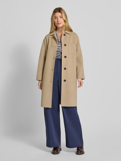 Weekend Max Mara Płaszcz wełniany o kroju regular fit z jednorzędową listwą guzikową model ‘ZENONE’ Camel 1