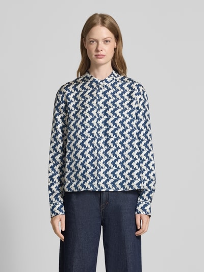 Herzensangelegenheit Overhemdblouse van pure zijde Marineblauw - 4