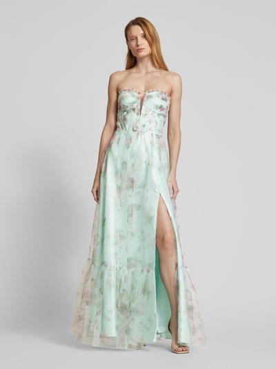 Luxuar Abendkleid mit gelegten Falten Mint 4