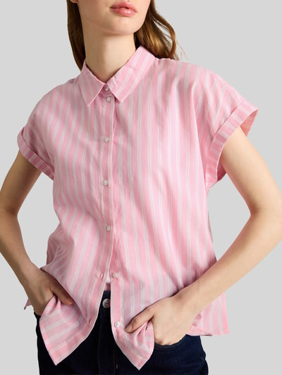 Tom Tailor Denim Relaxed Fit Bluse aus reiner Baumwolle Pink 3