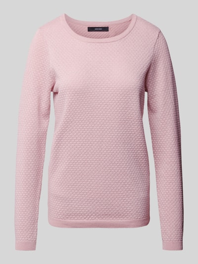 Vero Moda Sweter z dzianiny o kroju regular fit z efektowną przędzą model ‘CARE SHINE’ Różowawy melanż 2