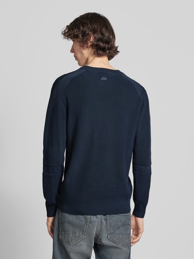 G-Star Raw Strickpullover mit Label-Stitching Dunkelblau 5