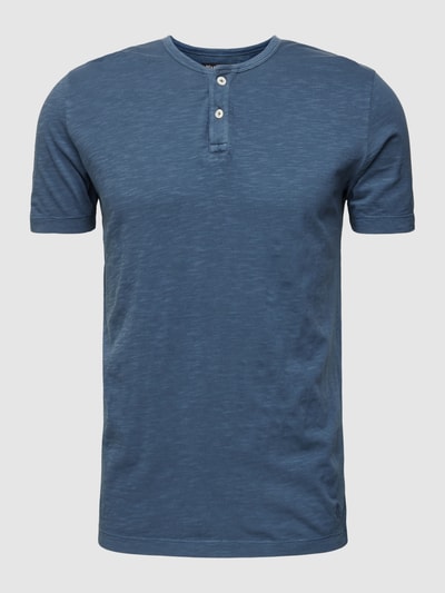 Marc O'Polo T-Shirt mit kurzer Knopfleiste Modell 'Henley' Blau 2