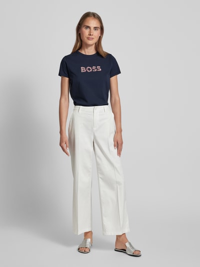 BOSS Orange T-Shirt mit Label-Print Modell 'Elogo' Marine 1