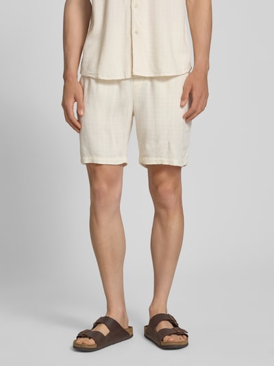 ONLY & SONS Regular Fit Shorts aus Viskose-Leinen-Mix Modell 'TEL LATHAM' Offwhite 4