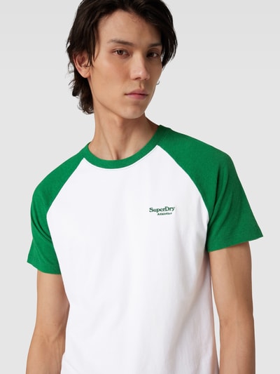 Superdry T-shirt met raglanmouwen, model 'Essential logo' Wit - 3