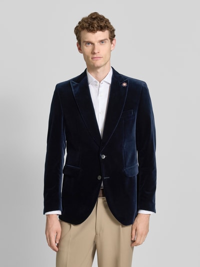 CG - Club of Gents Slim Fit 2-Knopf-Sakko aus Samt Modell 'Prince' Marine 4