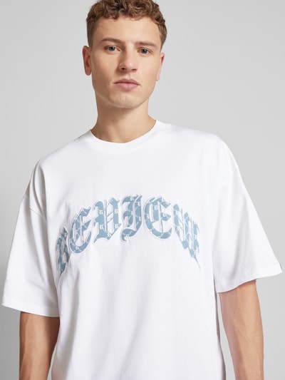 REVIEW T-shirt o kroju oversized z okrągłym dekoltem Biały 3