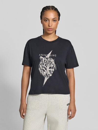 Anine Bing t-shirt o kroju relaxed fit z czystej bawełny Czarny 4