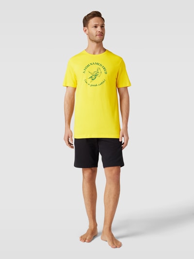 A Fish Named Fred T-Shirt mit Rundhalsausschnitt Gelb 1